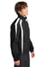 Sport-Tek JST60 Mens Water Resistant Full Zip Jacket Black/White Model Side