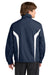 Sport-Tek JST60 Mens Water Resistant Full Zip Jacket True Navy Blue/White Model Back