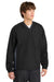 Sport-Tek JST62 Mens Water Resistant V-Neck Jacket Black/Graphite Grey Model Front