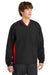 Sport-Tek JST62 Mens Water Resistant V-Neck Jacket Black/True Red Model Front