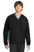 Sport-Tek JST62 Mens Water Resistant V-Neck Jacket Black/White Model Front