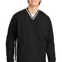 Sport-Tek Mens Water Resistant V-Neck Jacket - Black/White
