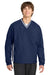 Sport-Tek JST62 Mens Water Resistant V-Neck Jacket True Navy Blue/White Model Front