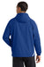 Sport-Tek JST63 Mens 1/4 Zip Hooded Jacket True Royal Blue/White Model Back
