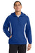 Sport-Tek JST63 Mens 1/4 Zip Hooded Jacket True Royal Blue/White Model Front