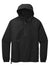Sport-Tek JST66 Mens Wind & Water Resistant Packable Anorak 1/4 Zip Hooded Jacket Black Flat Front