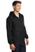 Sport-Tek JST66 Mens Wind & Water Resistant Packable Anorak 1/4 Zip Hooded Jacket Black Model 3q