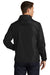 Sport-Tek JST66 Mens Wind & Water Resistant Packable Anorak 1/4 Zip Hooded Jacket Black Model Back