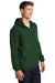 Sport-Tek JST66 Mens Wind & Water Resistant Packable Anorak 1/4 Zip Hooded Jacket Forest Green Model 3q