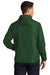 Sport-Tek JST66 Mens Wind & Water Resistant Packable Anorak 1/4 Zip Hooded Jacket Forest Green Model Back