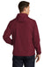 Sport-Tek JST66 Mens Wind & Water Resistant Packable Anorak 1/4 Zip Hooded Jacket Maroon Model Back
