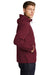Sport-Tek JST66 Mens Wind & Water Resistant Packable Anorak 1/4 Zip Hooded Jacket Maroon Model Side