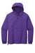 Sport-Tek JST66 Mens Wind & Water Resistant Packable Anorak 1/4 Zip Hooded Jacket Purple Flat Front