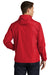 Sport-Tek JST66 Mens Wind & Water Resistant Packable Anorak 1/4 Zip Hooded Jacket True Red Model Back