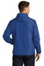 Sport-Tek JST66 Mens Wind & Water Resistant Packable Anorak 1/4 Zip Hooded Jacket True Royal Blue Model Back