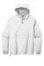 Sport-Tek JST66 Mens Wind & Water Resistant Packable Anorak 1/4 Zip Hooded Jacket White Flat Front