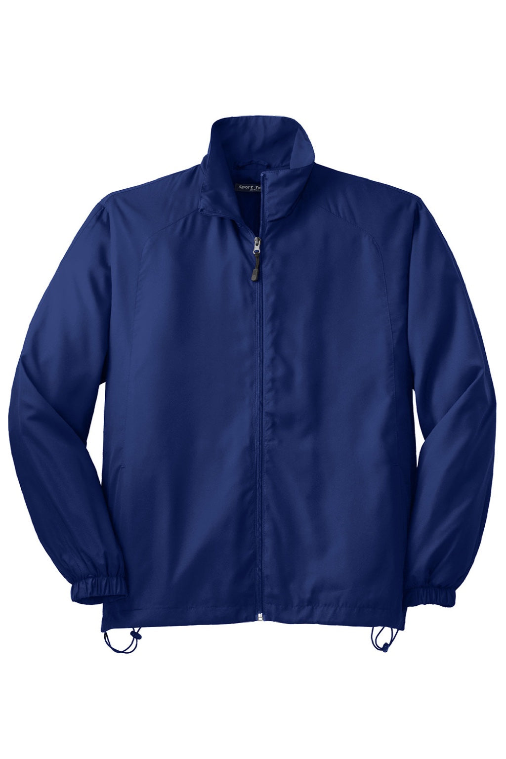 Sport-Tek JST70 Mens Water Resistant Full Zip Wind Jacket True Royal Blue Flat Front