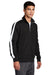 Sport-Tek JST94 Mens Full Zip Track Jacket Black/White Model 3q