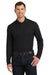 Port Authority K100LS Mens Core Classic Long Sleeve Polo Shirt Deep Black Model Front