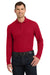 Port Authority K100LS Mens Core Classic Long Sleeve Polo Shirt Rich Red Model Front