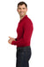 Port Authority K100LS Mens Core Classic Long Sleeve Polo Shirt Rich Red Model Side