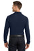 Port Authority K100LS Mens Core Classic Long Sleeve Polo Shirt River Navy Blue Model Back