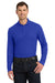 Port Authority K100LS Mens Core Classic Long Sleeve Polo Shirt True Royal Blue Model Front