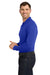 Port Authority K100LS Mens Core Classic Long Sleeve Polo Shirt True Royal Blue Model Side