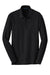 Port Authority K100LS Mens Core Classic Long Sleeve Polo Shirt Deep Black Flat Front
