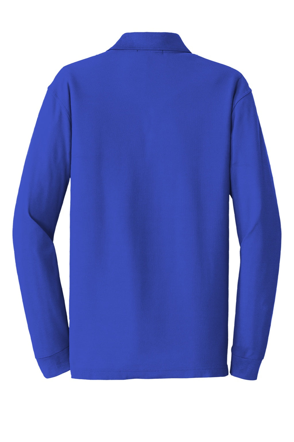 Port Authority K100LS Mens Core Classic Long Sleeve Polo Shirt True Royal Blue Flat Back
