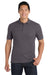 Port Authority K100P Mens Core Classic Short Sleeve Polo Shirt w/ Pocket Graphite Grey Model Front