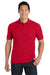 Port Authority K100P Mens Core Classic Short Sleeve Polo Shirt w/ Pocket Rich Red Model Front