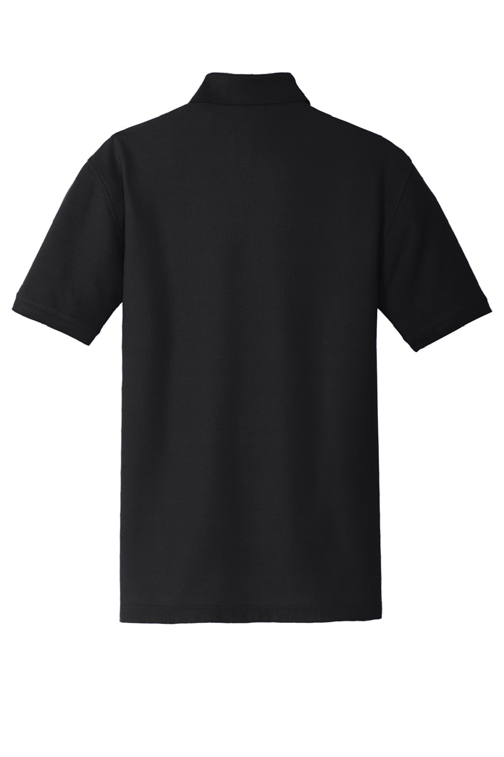 Port Authority K100/TLK100 Mens Core Classic Short Sleeve Polo Shirt Deep Black Flat Back