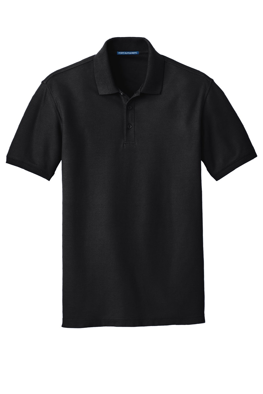 Port Authority K100/TLK100 Mens Core Classic Short Sleeve Polo Shirt Deep Black Flat Front