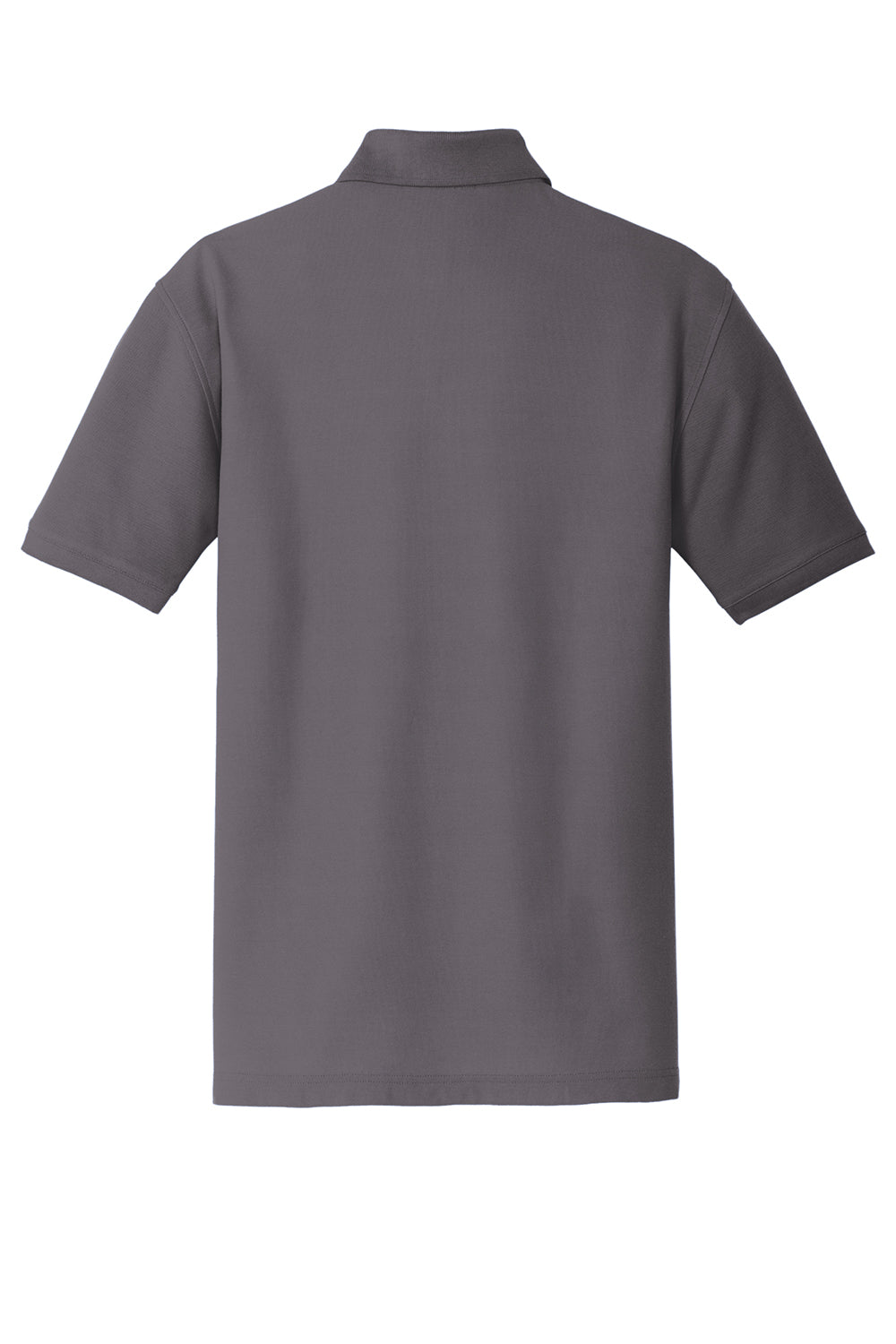 Port Authority K100/TLK100 Mens Core Classic Short Sleeve Polo Shirt Graphite Grey Flat Back