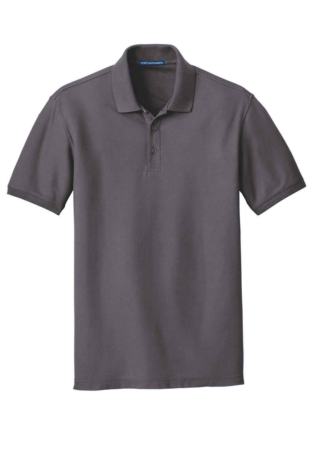 Port Authority K100/TLK100 Mens Core Classic Short Sleeve Polo Shirt Graphite Grey Flat Front