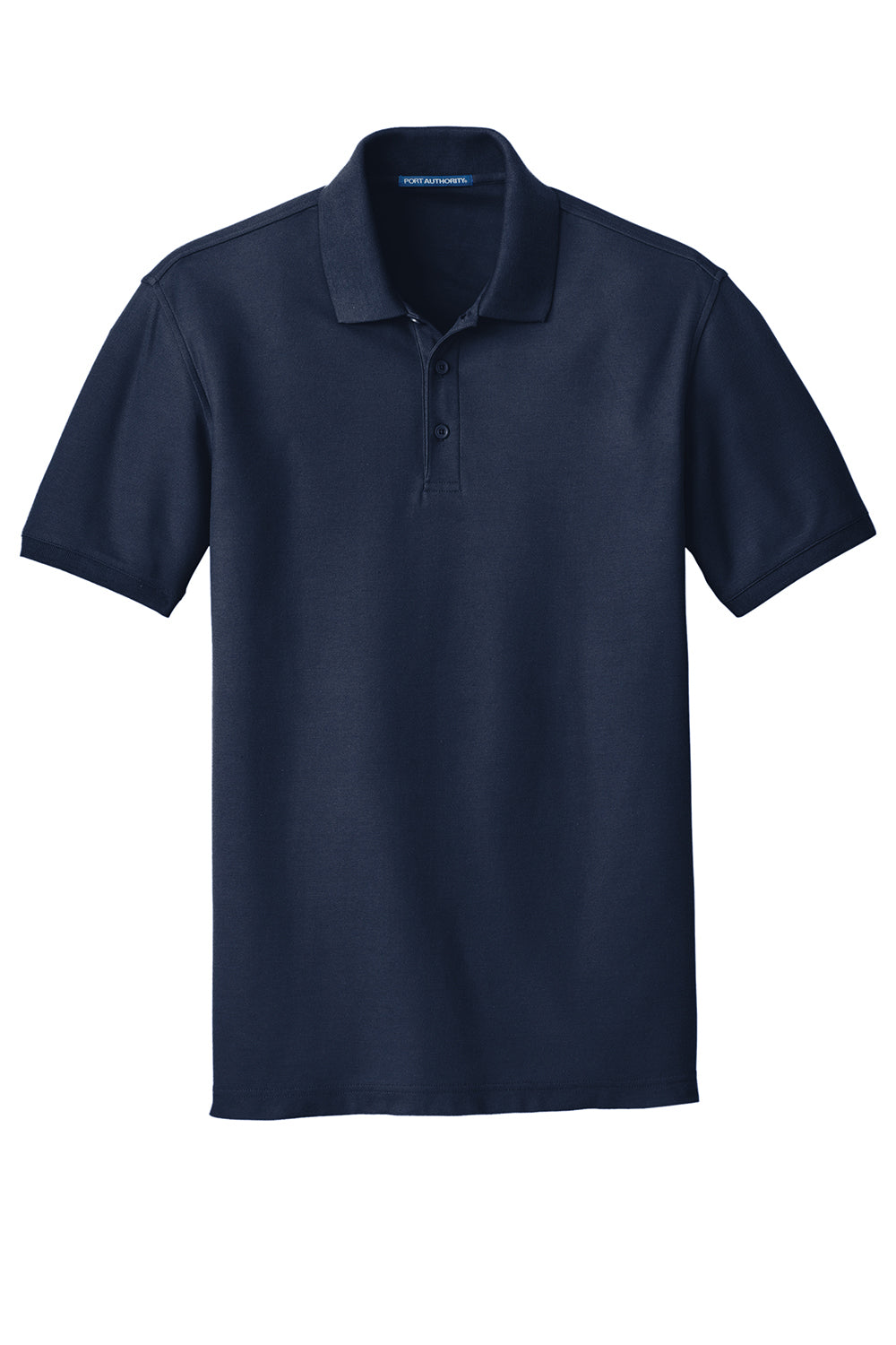 Port Authority K100/TLK100 Mens Core Classic Short Sleeve Polo Shirt River Navy Blue Flat Front