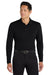 Port Authority K110LS Mens Dry Zone Performance Moisture Wicking Long Sleeve Polo Shirt Deep Black Model Front