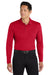Port Authority K110LS Mens Dry Zone Performance Moisture Wicking Long Sleeve Polo Shirt Rich Red Model Front