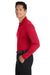 Port Authority K110LS Mens Dry Zone Performance Moisture Wicking Long Sleeve Polo Shirt Rich Red Model Side