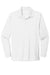 Port Authority K110LS Mens Dry Zone Performance Moisture Wicking Long Sleeve Polo Shirt White Flat Front