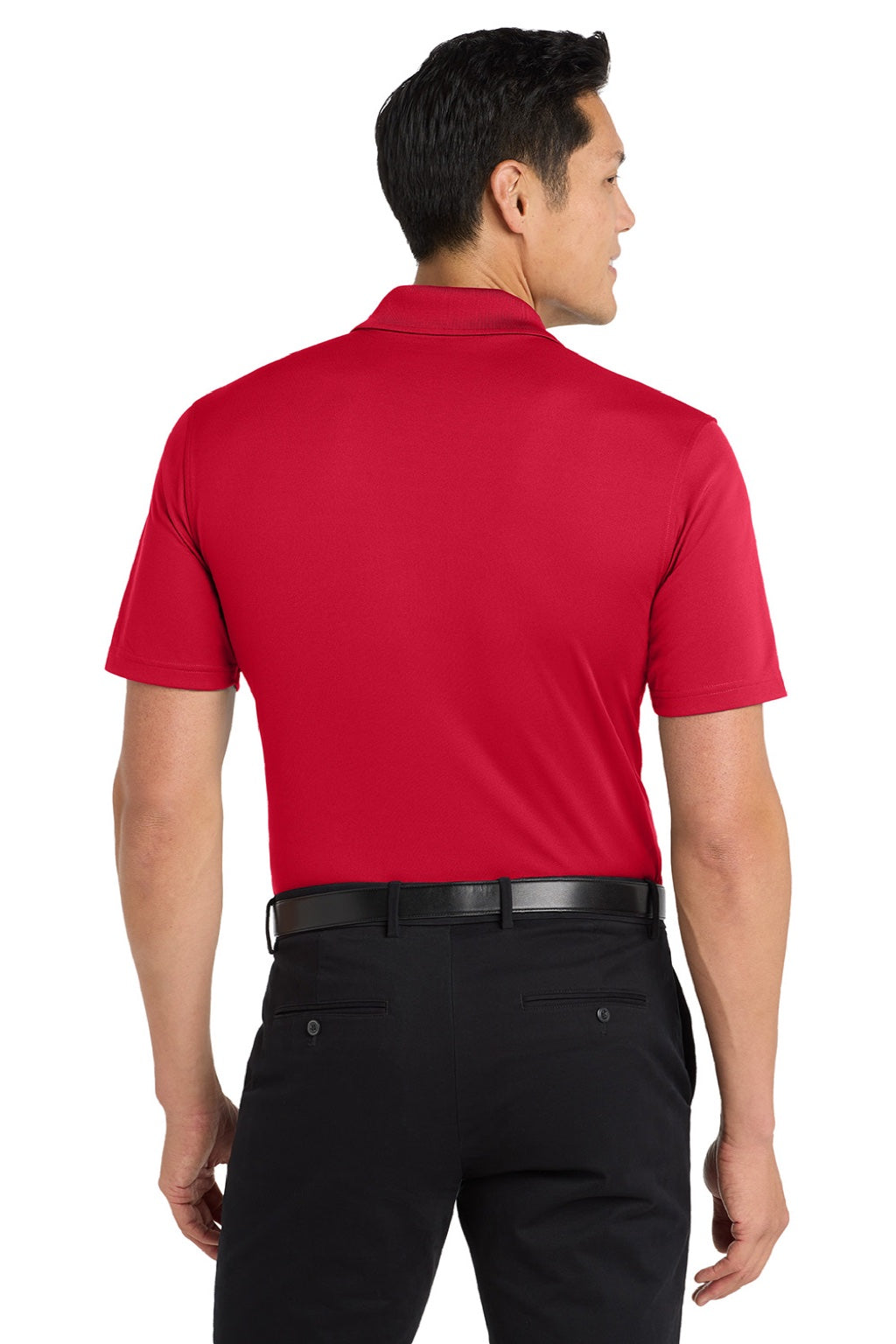 Port Authority K110P Mens Dry Zone Moisture Wicking Short Sleeve Polo Shirt w/ Pocket Rich Red Model Back