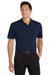 Port Authority K110P Mens Dry Zone Moisture Wicking Short Sleeve Polo Shirt w/ Pocket River Navy Blue Model Front