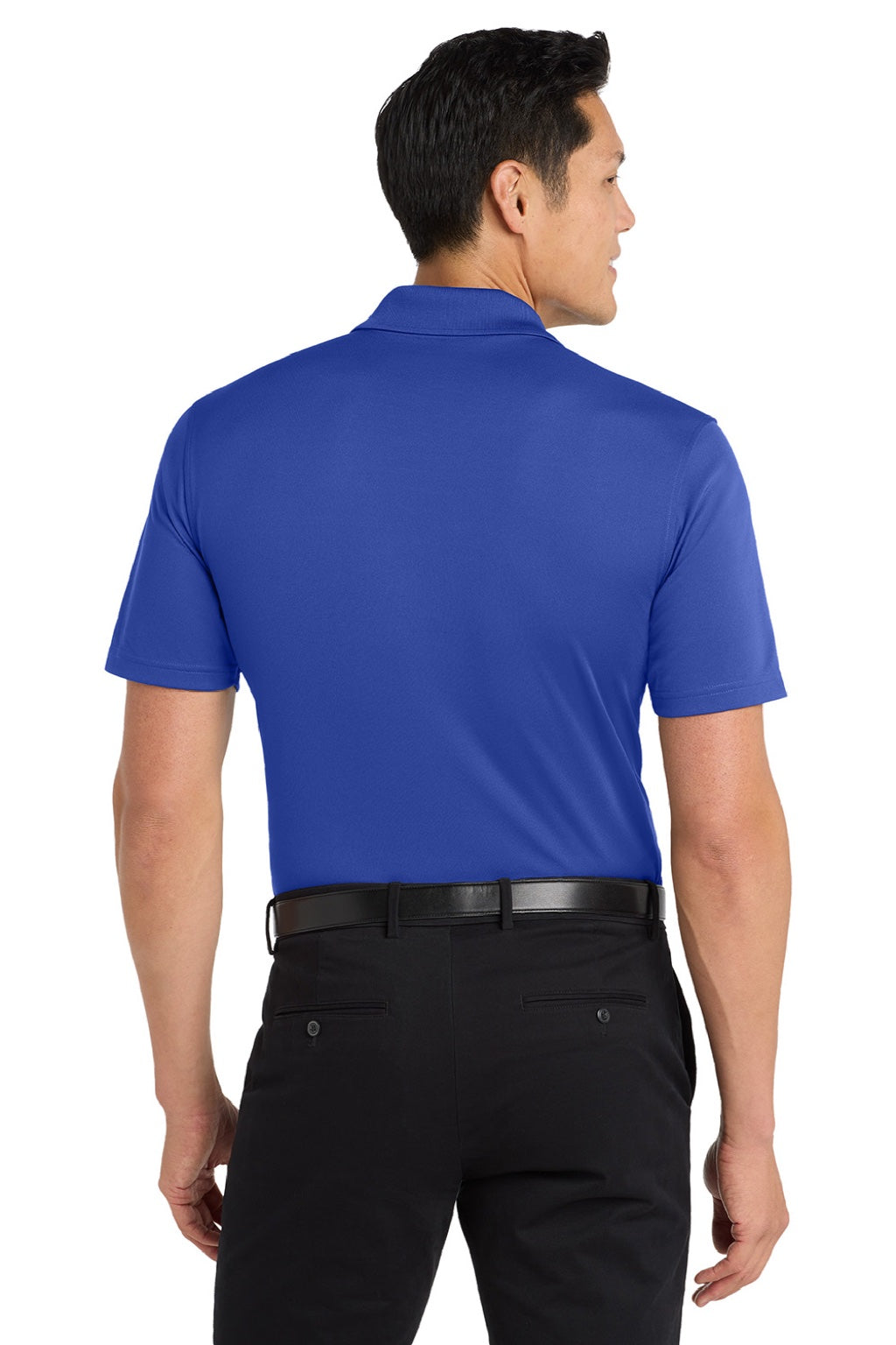Port Authority K110P Mens Dry Zone Moisture Wicking Short Sleeve Polo Shirt w/ Pocket True Royal Blue Model Back