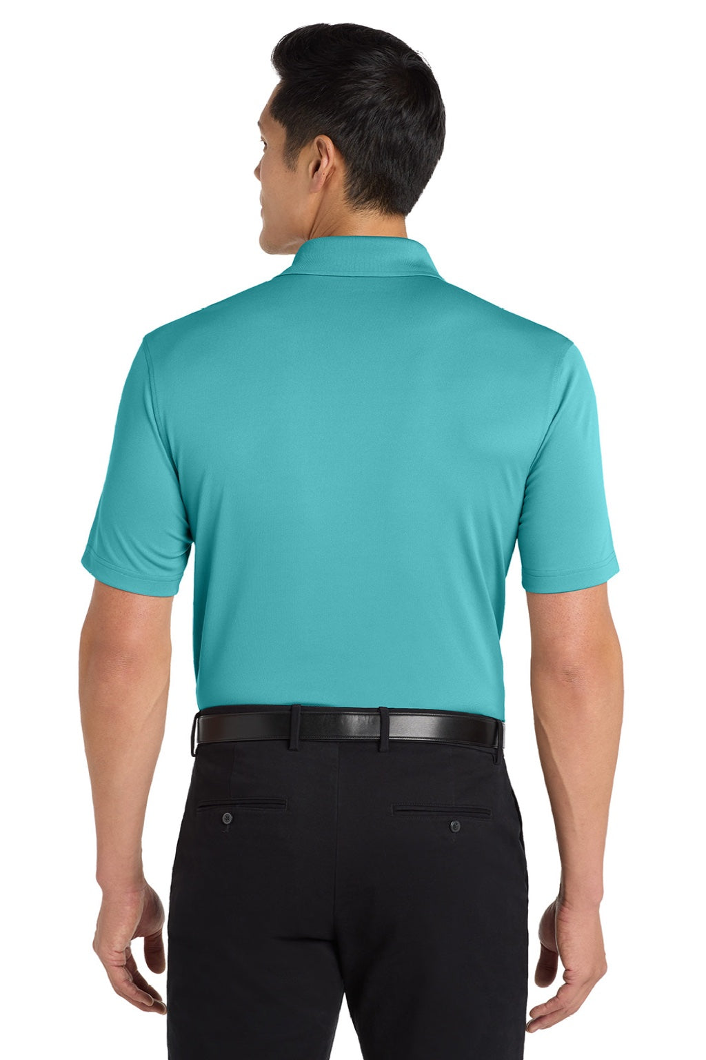 Port Authority K110 Mens Dry Zone Moisture Wicking Short Sleeve Polo Shirt Aquamarine Model Back