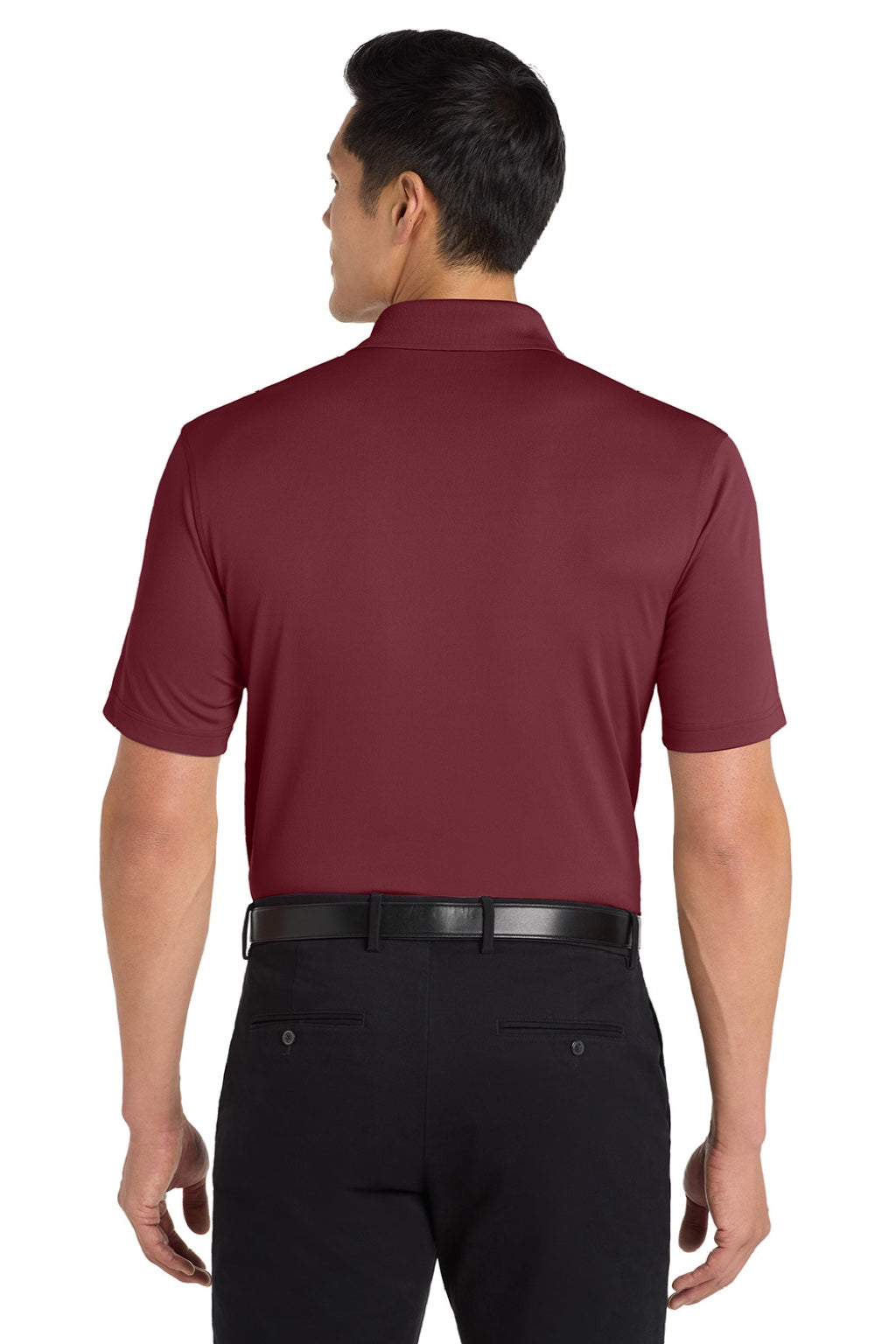 Port Authority K110 Mens Dry Zone Moisture Wicking Short Sleeve Polo Shirt Burgundy Model Back