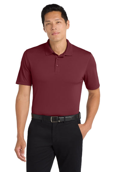 Port Authority K110 Mens Dry Zone Moisture Wicking Short Sleeve Polo Shirt Burgundy Model Front