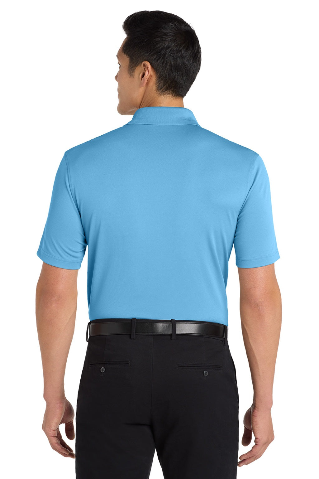 Port Authority K110 Mens Dry Zone Moisture Wicking Short Sleeve Polo Shirt Carolina Blue Model Back