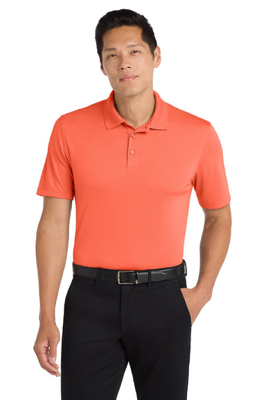 Port Authority K110 Mens Dry Zone Moisture Wicking Short Sleeve Polo Shirt Coral Splash Model Front