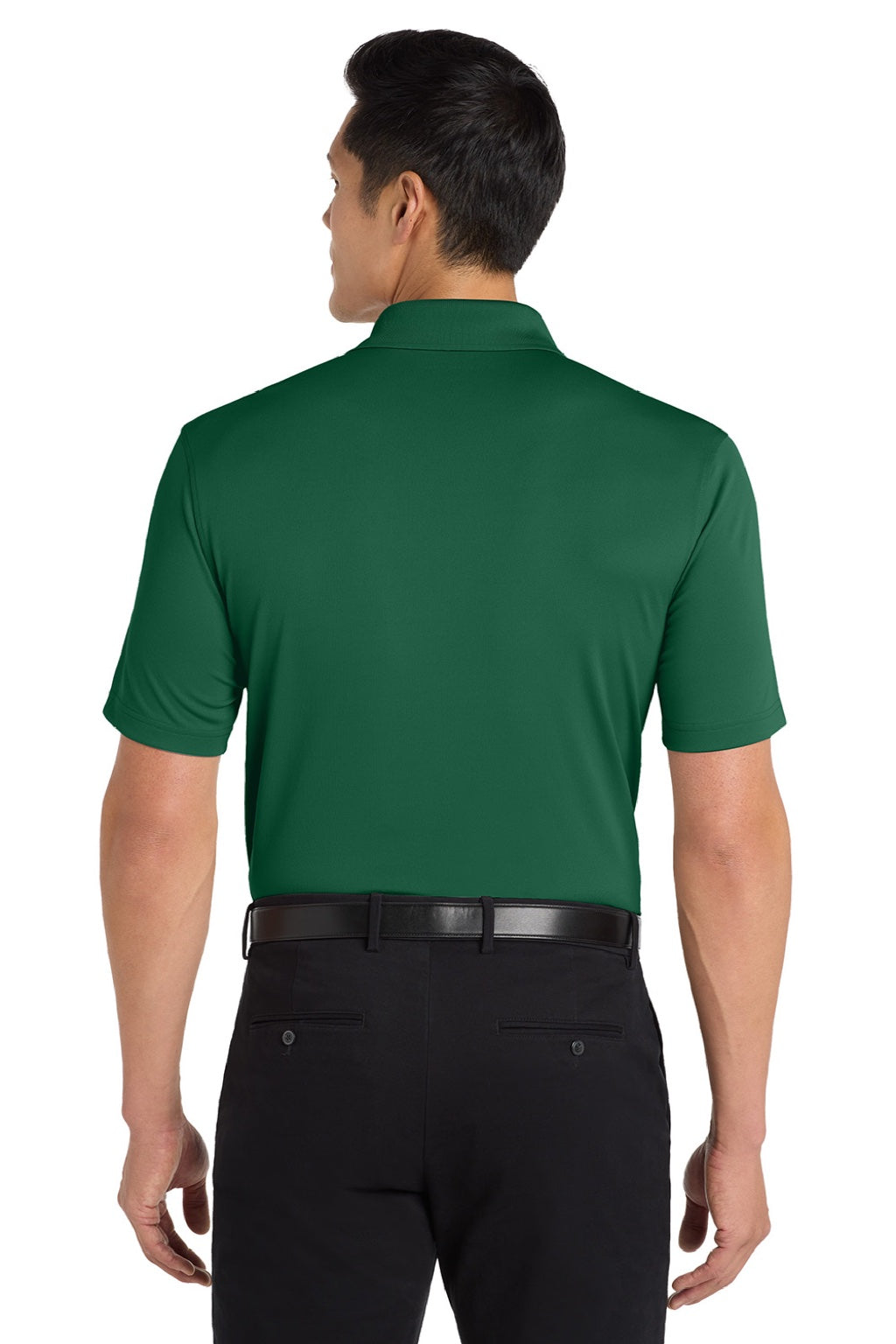 Port Authority K110 Mens Dry Zone Moisture Wicking Short Sleeve Polo Shirt Deep Forest Green Model Back